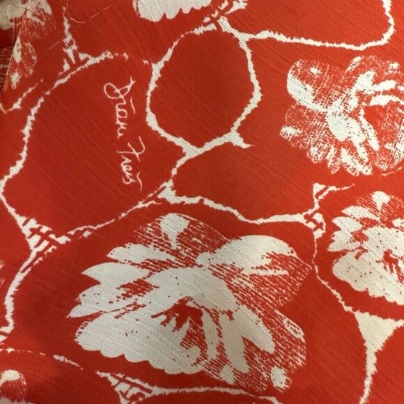 Diane Freis Georgette Midi Dress Size Large Pleated Floral Red Ruffles VTG 80s - Picture 10 of 10